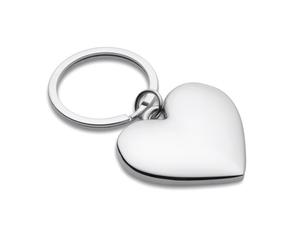 eBuyGB 12653 Chrome Love Heart Keyring, 6 cm, Silver