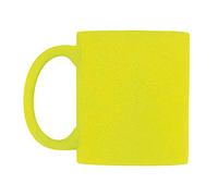 eBuyGB 1292308 Bright Fluorescent/Neon Mug for Tea and Coffee, Ceramic, Yellow, 310ml