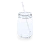 eBuyGB 1303206-4 Pack of 4 Mason Jam Jars, BPA-Free Plastic, 600 ml, White