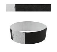 eBuyGB 13281 Plain Security Tyvek Paper Event Wrist Band for Festivals and Parties - Black (Pack of 500)