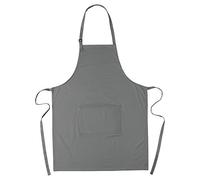 eBuyGB 1339407 100% Cotton Plain Aprons with Adjustable Neck Strap & Front Pocket Chefs Kitchen, Grey
