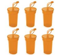 eBuyGB 14oz Tumbler Smoothie Lid & Straw Milkshake Slushie Beaker Water Bottle Travel Cup, Polypropylene, 400 milliliters, Orange
