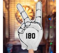 eBuyGB 180 Darts Inflatable Hand, LDPE Big Victory Finger Pointer, Fancy Dress Accessories, 2025 PDC World Darts Championship (White)