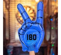 eBuyGB 180 Darts Inflatable Hand, LDPE Big Victory Finger Pointer, Fancy Dress Accessories, 2025 PDC World Darts Championship - Pack of 10 (Blue)