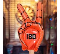 eBuyGB 180 Darts Inflatable Hand, LDPE Big Victory Finger Pointer, Fancy Dress Accessories, 2025 PDC World Darts Championship (Red)