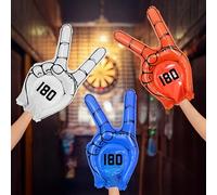 eBuyGB 180 Darts Inflatable Hand, LDPE Big Victory Finger Pointer, Fancy Dress Accessories, 2025 PDC World Darts Championship - Pack of 3 (Mixed)