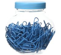 eBuyGB 27 mm 200 Coloured Plastic Coated Metal Paper Clip in Candy Box, Blue