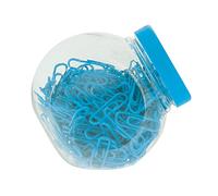 eBuyGB 27 mm 200 Coloured Plastic Coated Metal Paper Clip in Candy Box, Blue