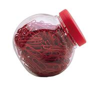 eBuyGB 27 mm 200 Coloured Plastic Coated Metal Paper Clip in Candy Box, Red