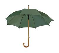 eBuyGB Automatic Classic Wooden Crook Handle Folding Umbrella 41.5" (Green)