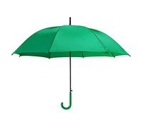eBuyGB Automatic Opening Plastic Crook Curved Handle Wedding Umbrella Coloured Rainproof for Men, Women, Kids, Unisex, Bridal Brolly - Green 41.5 Inch / 105cm Span 82cm Length