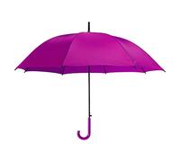 eBuyGB Automatic Opening Plastic Crook Curved Handle Wedding Umbrella Coloured Rainproof for Men, Women, Kids, Unisex, Bridal Brolly - Pink 41.5 Inch / 105cm Span 82cm Length