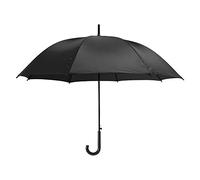 eBuyGB Automatic Opening Plastic Crook Curved Handle Wedding Umbrella Coloured Rainproof for Men, Women, Kids, Unisex, Bridal Brolly - Black 41.5 Inch / 105cm Span 82cm Length