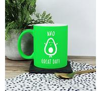 eBuyGB Avocado Mug, AVO Great Day, Avocado Pun Mug, Engraved 350 ml Neon Green Coffee Mug, Birthday Gift for Him/Her, Funny Mug Present