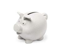 eBuyGB Bamboo Fibre Money Box Eco Friendly Piggy Bank,White,10 x 6.8 x 7.1 cm; 36 Grams