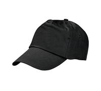 eBuyGB Baseball 100% Cotton Adjustable Adults Unisex One Size 5 Panel Cap Sports Hat, Black, Pack of 10