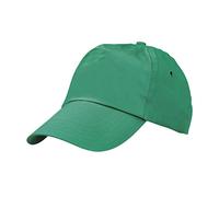 eBuyGB Baseball 100% Cotton Adjustable Adults Unisex One Size 5 Panel Cap Sports Hat, Green, Pack of 10
