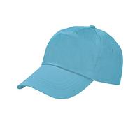 eBuyGB Baseball 100% Cotton Adjustable Adults Unisex One Size 5 Panel Cap Sports Hat, Light Blue, Pack of 10