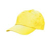 eBuyGB Baseball 100% Cotton Adjustable Adults Unisex One Size 5 Panel Cap Sports Hat, Yellow, Pack of 10