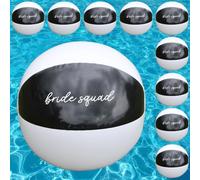 eBuyGB Bride Squad Beach Ball, Black & White Hen Party Bride Beach Ball, Bridal Party Favours for Hen Do Abroad, 9” Inflatable Beach Ball, Hen Do