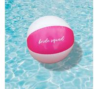 eBuyGB Bride Squad Beach Ball, Pink & White Hen Party Bride Beach Ball, Bridal Party Favours for Hen Do Abroad, 9” Inflatable Beach Ball, Hen Do (Black Panel)