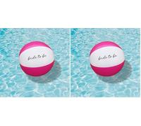 eBuyGB Bride To Be Beach Balls, 9” Inflatable Beach Ball, Bridal Party Favours, Pink & White Beach Ball, Hen Party Abroad, Bachelorette Party (Pack of 2)