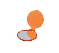 eBuyGB Compact Vanity Handbag Mirrors Folding Cosmetic Mirror Toiletry Bag, Orange, Pack of 10