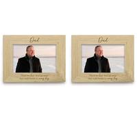 eBuyGB Dad Memorial Photo Frame, In Loving Memory Wooden Picture Frame, Engraved Remembrance Keepsake, Loved One Sympathy Gift, 4"x6", Brown (Pack of 2)