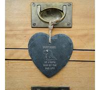 eBuyGB Daddysaurus Hanging Decoration, Dinosaur Heart Slate Hanger, Dad Birthday Gift, Present for Daddy