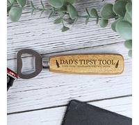 eBuyGB Dad's Tipsy Tool Bottle Opener with Wooden Handle, Gifts for Dad, Father's Day, Funny Birthday Gift, Laser Engraved Wood Bottle Opener