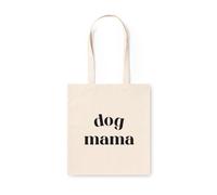 eBuyGB Dog Mama Cotton Tote Bag, Dog Mum Bag, Dog Lovers Gift, Dog Mom Gifts, Pet Lover, Dog Gift Bag (Beige)