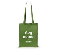 eBuyGB Dog Mama, Personalised Cotton Tote Bag, Dog Mum Bag, Dog Lovers Gift, Dog Mom Gifts, Mother's Day Gift for Dog Mum, Pet Lover (Khaki)