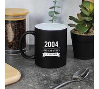 eBuyGB Engraved 2004 Year of The Legend Black Coffee Mug, 21st Milestone Birthday Gift for Men, Twenty-First Gift for Him, 350 ml