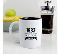 eBuyGB Engraved Black Reveal Coffee Mug -1983 Year of The Legend Design - 40th Birthday Gifts for Him, Men - 370ml Tea Cup, Gift for Dad, Son, Brother, Uncle, Friend