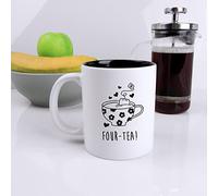 eBuyGB Engraved Black Reveal Coffee Mug -Four-Tea Design - 350ml Tea Cup, 40th Birthday Gifts for Women, Her - Fortieth Birthday Gift for Mum, Friend, Sister, Auntie