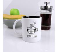 eBuyGB Engraved Black Reveal Coffee Mug -Four-Tea Design - 350ml Tea Cup, 40th Milestone Birthday Gifts for Men, Him - Fourtieth Gift for Friend, Brother, Son, Dad, Husband