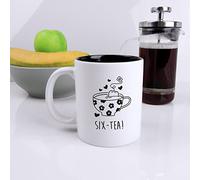 eBuyGB Engraved Black Reveal Coffee Mug -SIX-Tea Design - 350ml Tea Cup, 60th Birthday Gifts for Women, Her - Sixtieth Birthday Gift for Mum, Grandma