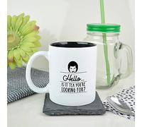 eBuyGB Engraved Lionel Richie Coffee Mug, Ceramic Black Reveal Kitchen Tea Cup - Oh, is it Tea You're Looking for? - Unique Novelty Coffee Mugs Gift - 350ml / 12oz