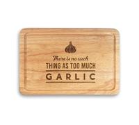 eBuyGB Engraved Personalised Wooden Chopping Board, There is No Such Thing As Too Much Garlic, Funny Cooking Gift, Serving Cutting Board, Garlic Lover Gifts for Him Her