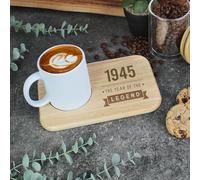 eBuyGB Engraved Tea & Biscuit Board, 1945 Year of The Legend, 80th Milestone Birthday Gifts for Men, Eightieth Birthday Gift for Him, Wooden