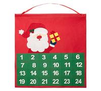 eBuyGB Father Christmas Countdown Advent Calendar, Felt, Multi-Colour, 38.2 x 16.9 x 0.99 cm