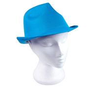 eBuyGB Panama Trilby Style Fedora Sun Mens Ladies Bowler Hat Ideal for Holiday Fancy Dress Party Jazz Gangster, Light Blue, Pack of 1