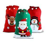eBuyGB Felt Christmas Santa Sack, Polyester, Green