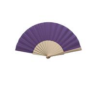 eBuyGB Folding Handheld Fan, Wooden Hand Fan, Wedding Party Accessory, Pocket Sized Fan for Wedding Gift, Party Favours, Summer Holidays, Mini Travel Fan Home Décor - Purple (Pack of 5)