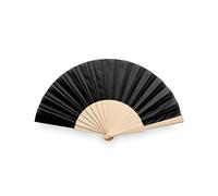 eBuyGB Folding Handheld Fan, Wooden Hand Fan, Wedding Party Accessory, Pocket Sized Fan for Wedding Gift, Party Favours, Summer Holidays, Mini Travel Fan Home Décor - Black (Pack of 15)