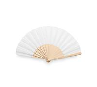 eBuyGB Folding Handheld Fan, Wooden Hand Fan, Wedding Party Accessory, Pocket Sized Fan for Wedding Gift, Party Favours, Summer Holidays, Mini Travel Fan Home Décor - White (Pack of 5)