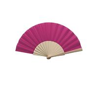 eBuyGB Folding Handheld Fan, Wooden Hand Fan, Wedding Party Accessory, Pocket Sized Fan for Wedding Gift, Party Favours, Summer Holidays, Mini Travel Fan Home Décor - Pink