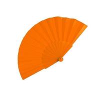 eBuyGB Folding Handheld Pretty Hand Fan Wedding Party Accessory Pocket Sized Fan For Wedding Gift, Party Favors, DIY Decoration, Summer Holidays, Home Décor, Orange
