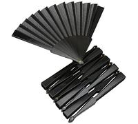 eBuyGB Folding Handheld Pretty Hand Fan Wedding Party Accessory Pocket Sized Fan For Wedding Gift, Party Favors, DIY Decoration, Summer Holidays, Home Décor, Black