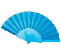 eBuyGB Folding Handheld Pretty Hand Fan Wedding Party Accessory Pocket Sized Fan For Wedding Gift, Party Favors, DIY Decoration, Summer Holidays, Home Décor, Light Blue
